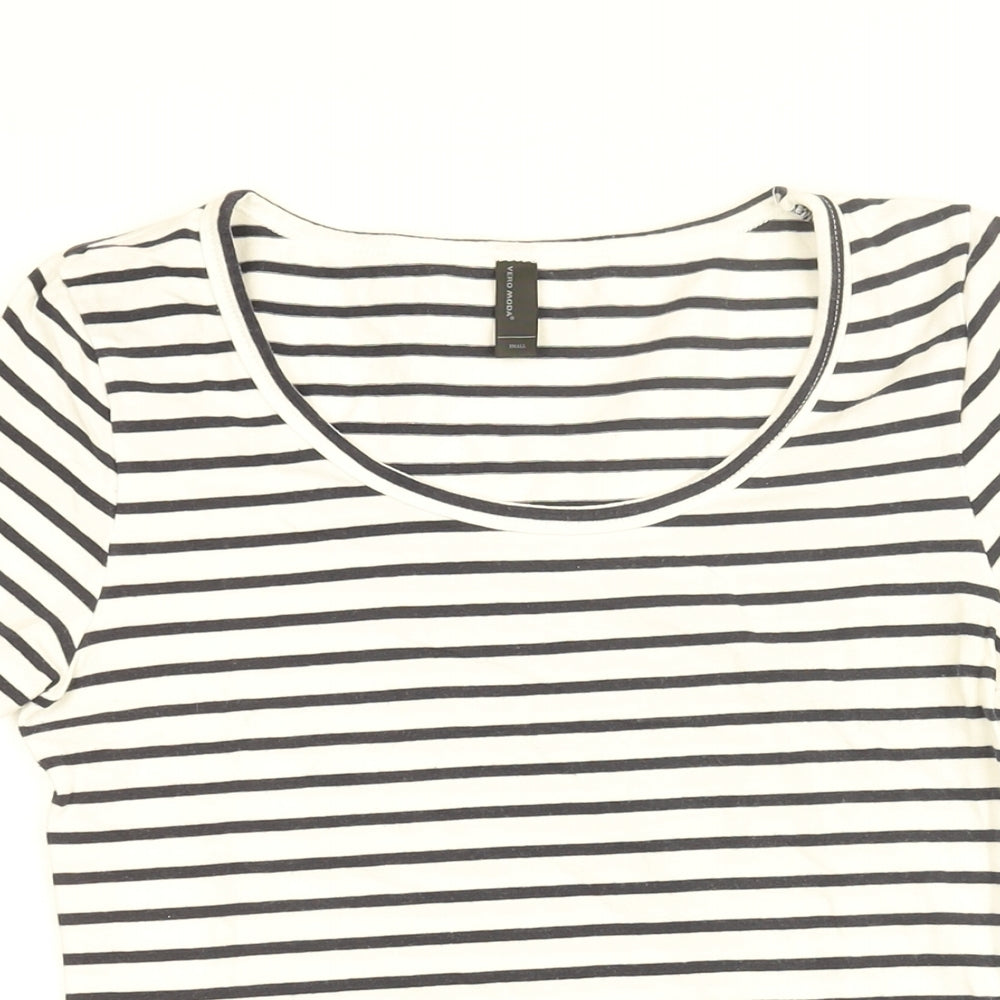 Womens UK Size S VERO MODA White Basic T-Shirt