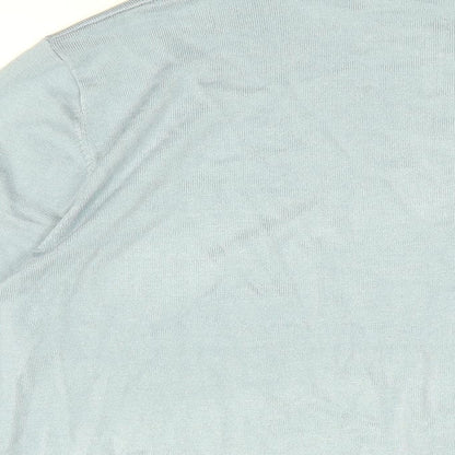 ONLY & SONS Mens Blue High Neck Viscose Pullover Jumper Size 2XL Long Sleeve