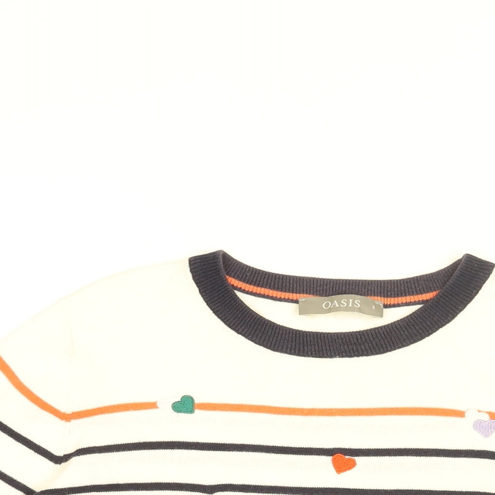 Womens UK Size S Oasis White Pullover Jumper