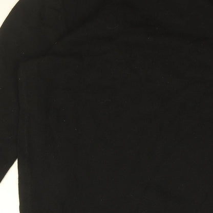 NOOM Womens Black Round Neck Cotton Pullover Jumper Size S