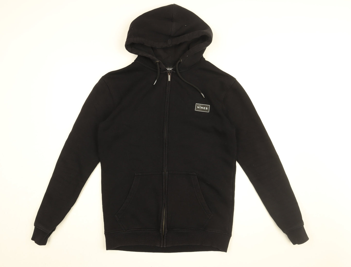 Mens UK Size S Nimes Black Full Zip Hoodie