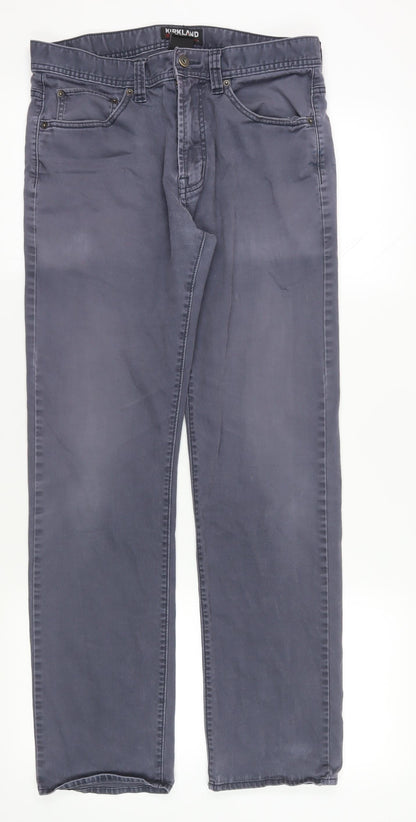 Kirkland Men's Grey Straight Jeans, Size 38, 34-Inch Leg