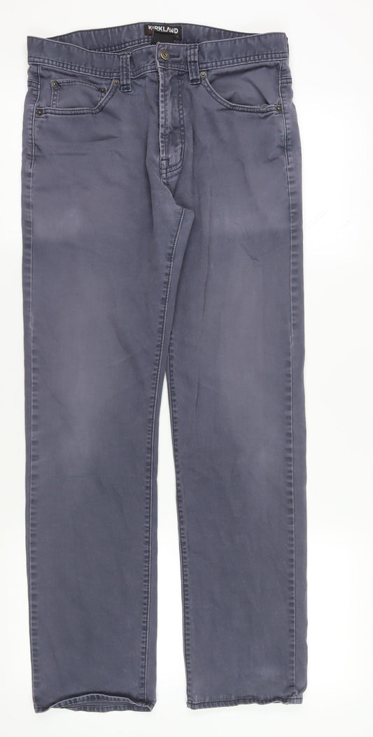Kirkland Men's Grey Straight Jeans, Size 38, 34-Inch Leg