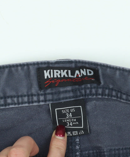 Kirkland Men's Grey Straight Jeans, Size 38, 34-Inch Leg