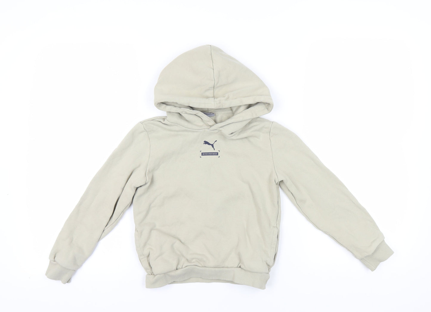 Puma Beige Girls Pullover Hoodie 9-10 Years with Logo