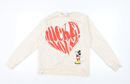 Womens UK Size 2XS Disney Ivory Pullover Sweatshirt