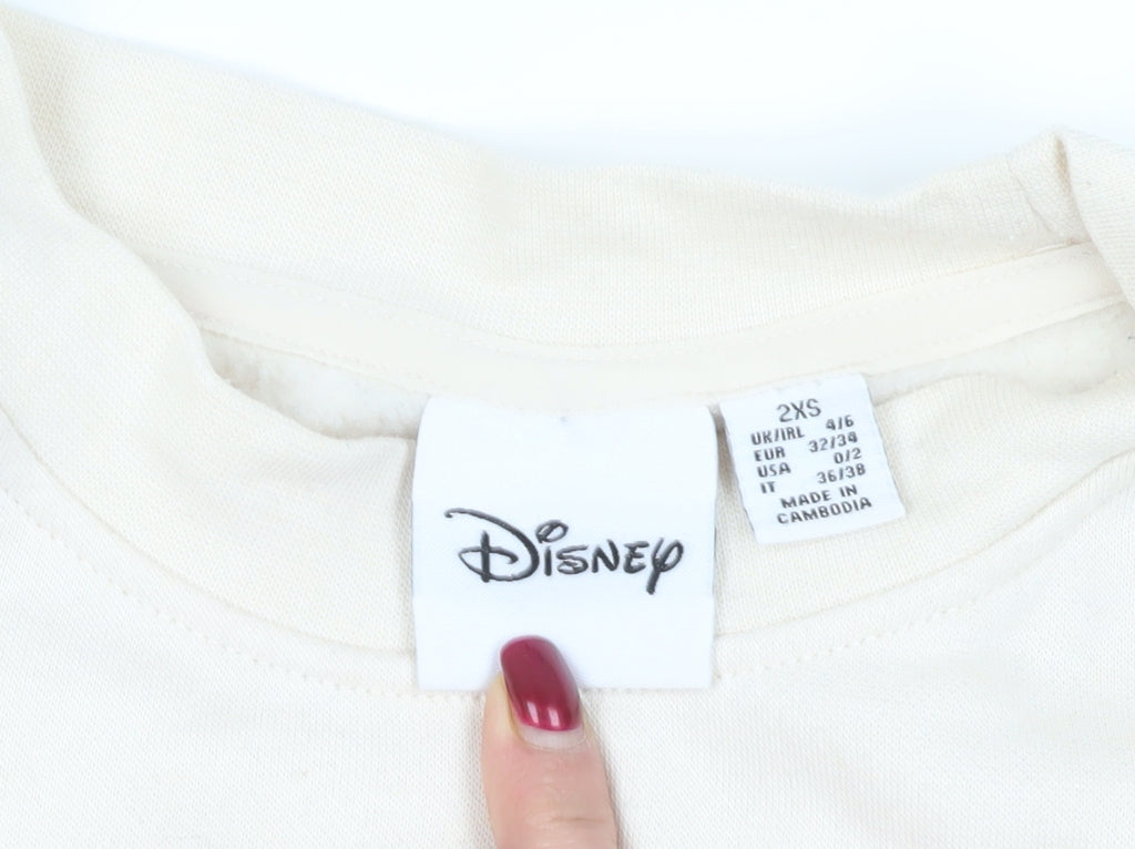 Womens UK Size 2XS Disney Ivory Pullover Sweatshirt