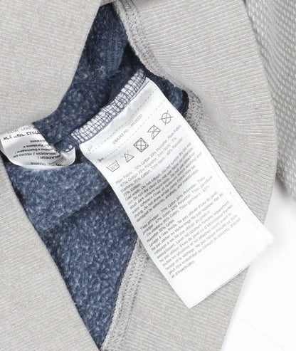 Blue Full Zip Hoodie with Grey Sleeves for Boys 11-12 Years