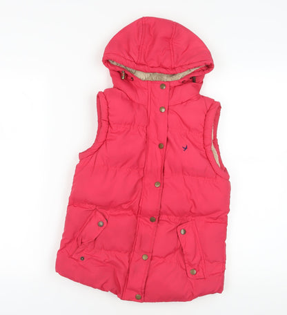 Denim Co. Pink Hooded Puffer Gilet Size 8