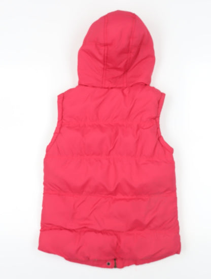 Denim Co. Pink Hooded Puffer Gilet Size 8
