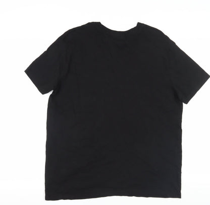 McKenzie Black Graphic T-Shirt, Large, Cotton Crew Neck