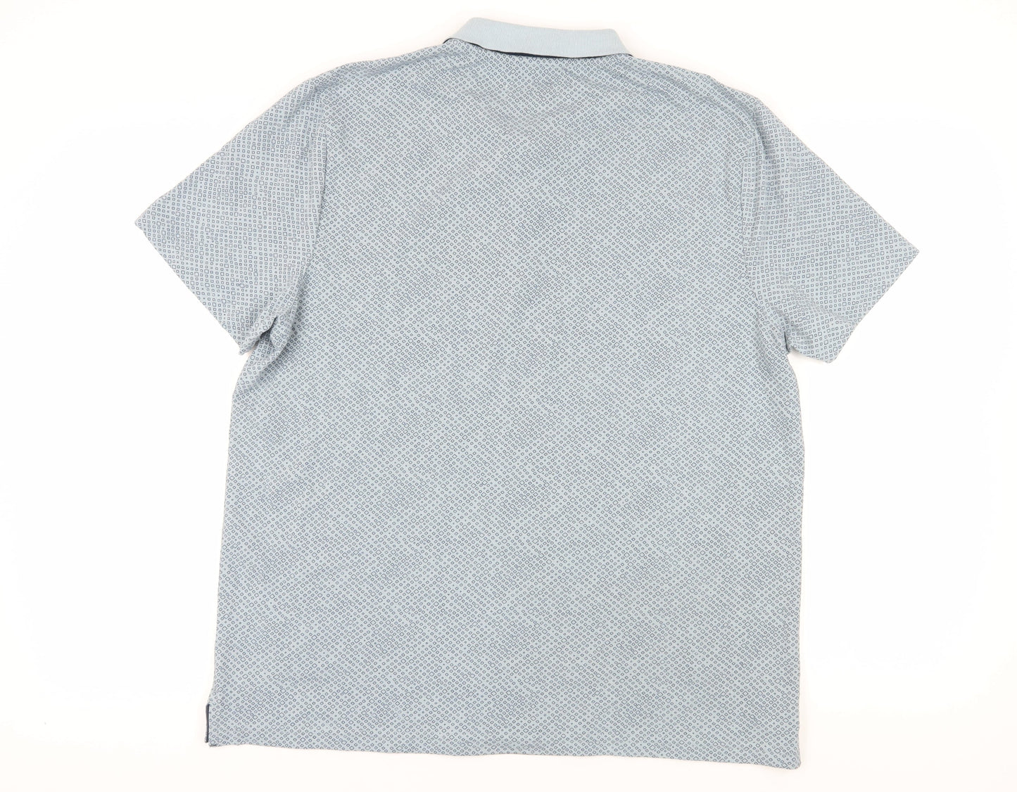 UNBIAS Blue Geometric Polo Shirt Size L