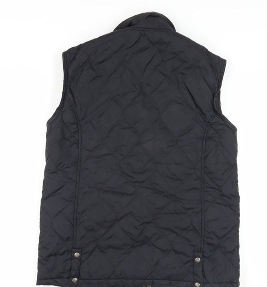 Mens UK Size M Topman Black Quilted Coat