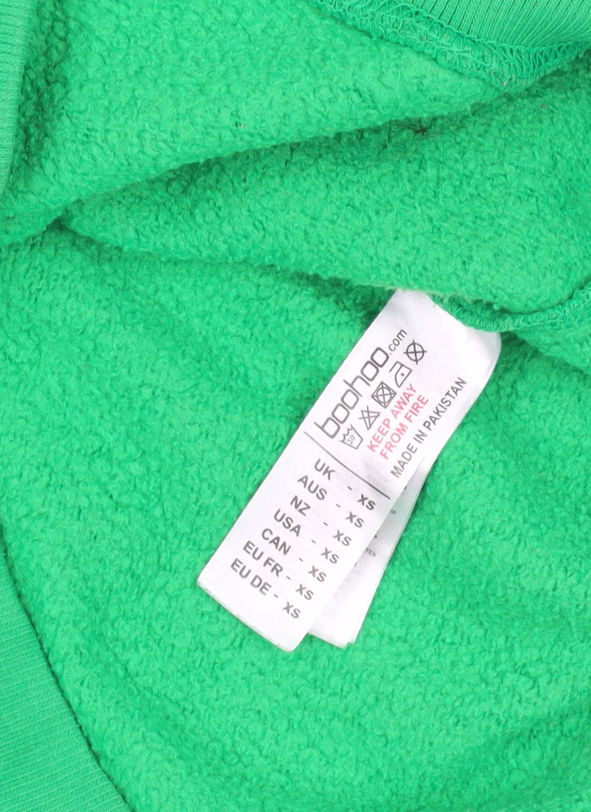 Boohoo Green XS Pullover Hoodie with Logo