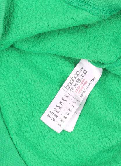 Boohoo Green XS Pullover Hoodie with Logo