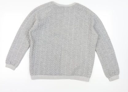 Womens UK Size M Pull & Bear Grey Pullover Sweatshirt