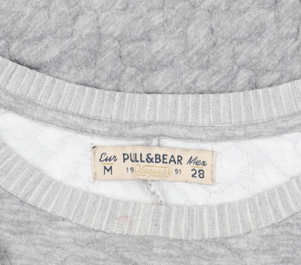 Womens UK Size M Pull & Bear Grey Pullover Sweatshirt