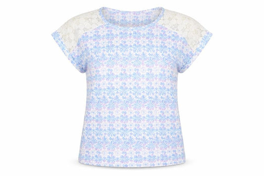 Front view of Marks & Spencer Floral Lace Top UK 12 Multicoloured