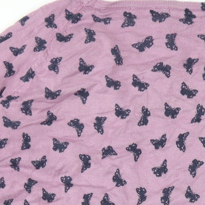 KORR Womens Purple Round Neck Geometric Viscose Pullover Jumper Size XL