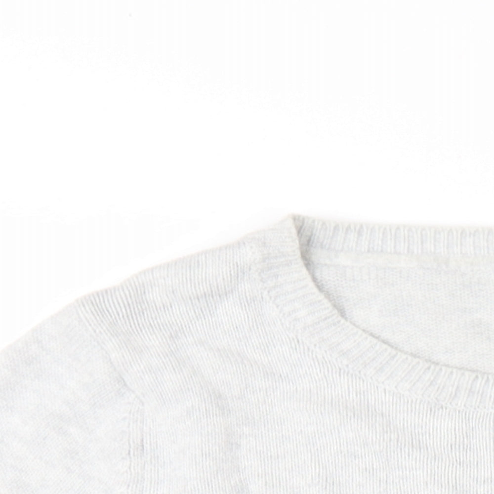 Cynthia Rowley Womens Grey Round Neck Cotton Pullover Jumper Size L