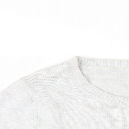 Cynthia Rowley Womens Grey Round Neck Cotton Pullover Jumper Size L
