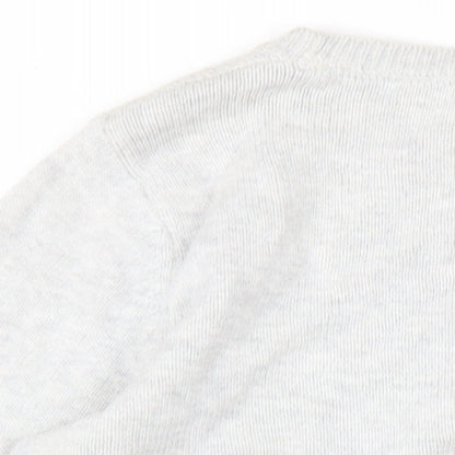 Cynthia Rowley Womens Grey Round Neck Cotton Pullover Jumper Size L