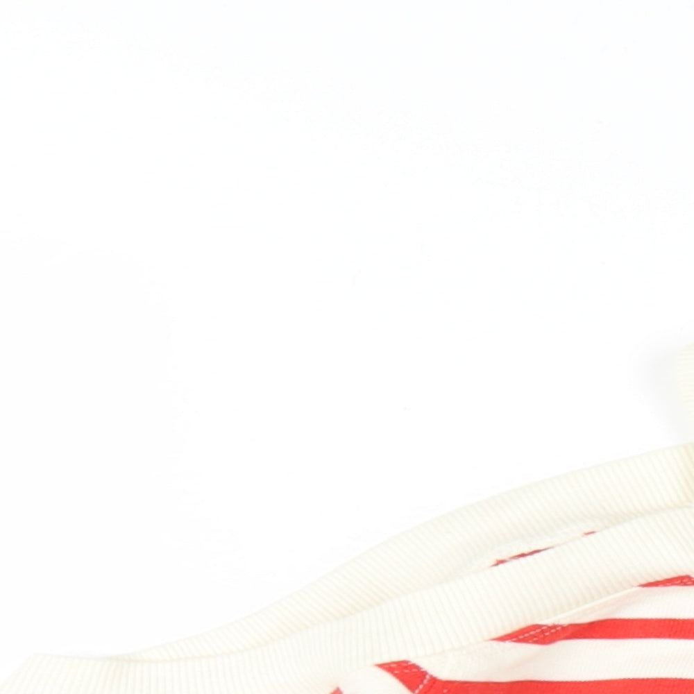 Zara Womens Red Striped Cotton Pullover Sweatshirt Size S Pullover