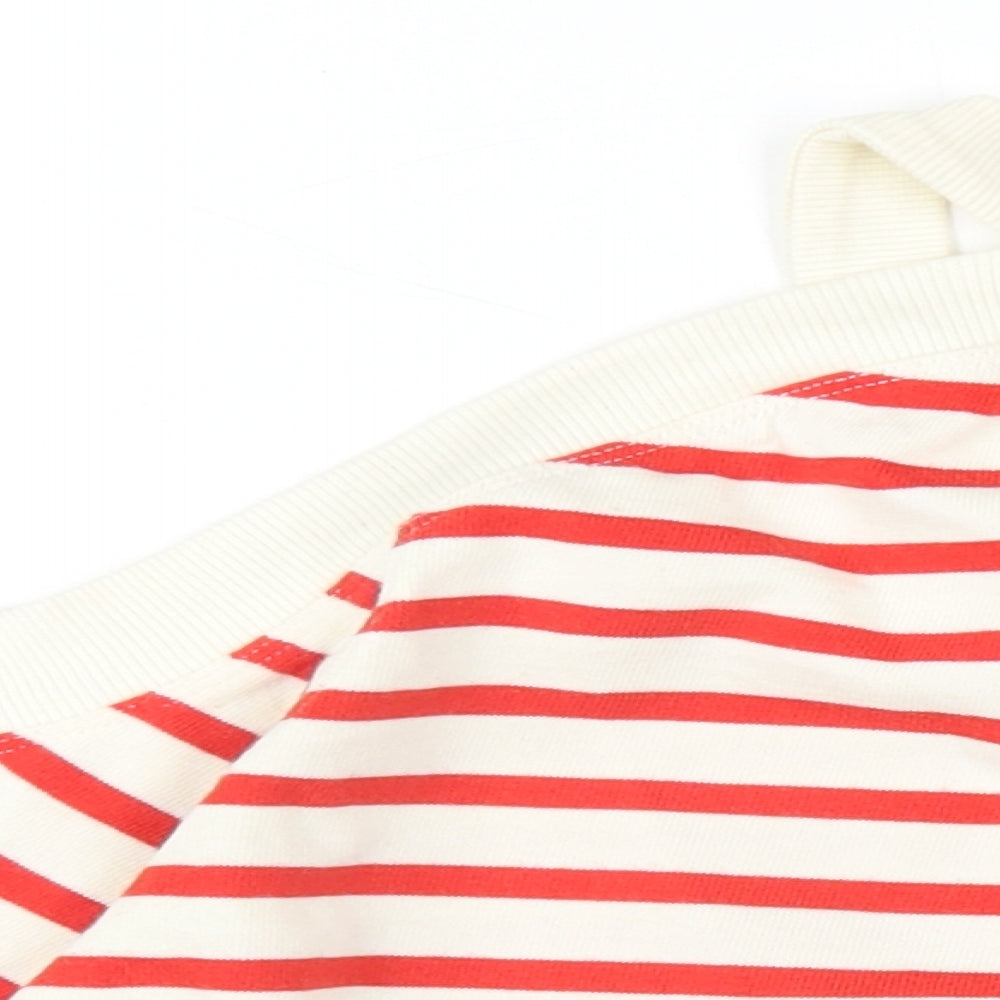 Zara Womens Red Striped Cotton Pullover Sweatshirt Size S Pullover