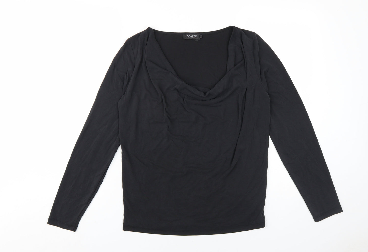 Womens UK Size L Soaked in Luxury Black Basic T-Shirt