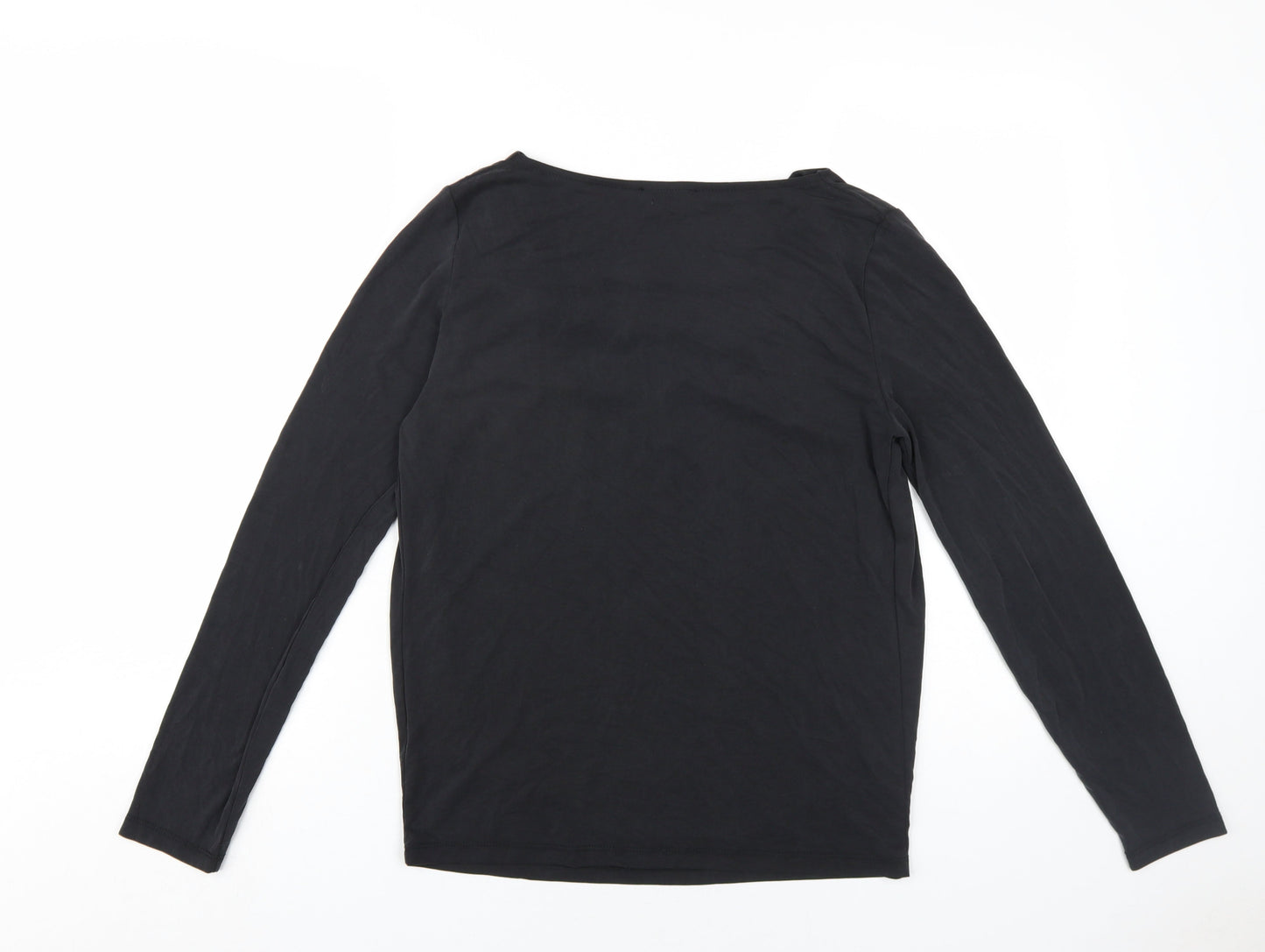 Womens UK Size L Soaked in Luxury Black Basic T-Shirt