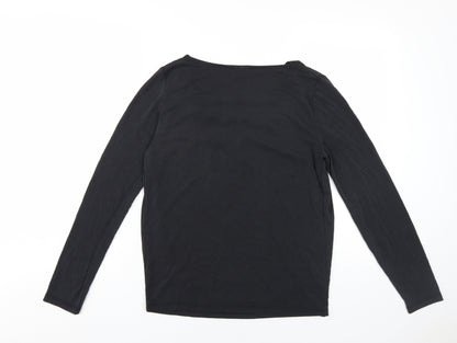 Womens UK Size L Soaked in Luxury Black Basic T-Shirt
