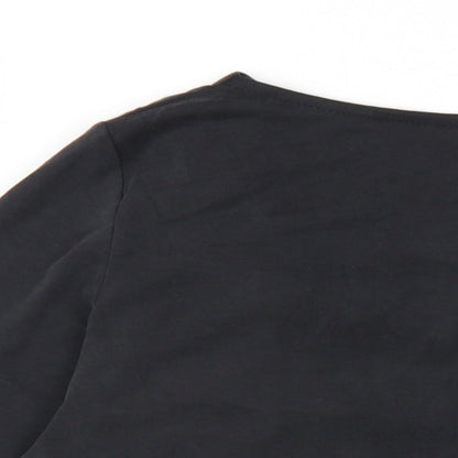 Womens UK Size L Soaked in Luxury Black Basic T-Shirt