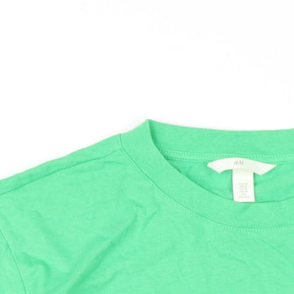 Womens UK Size M H&M Green Basic T-Shirt