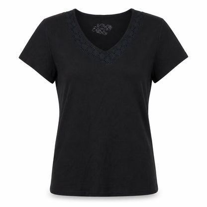 Womens UK Size XL M&Co Black Basic T-Shirt