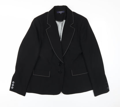 Debenhams Womens Black Polyester Jacket Blazer Size 16
