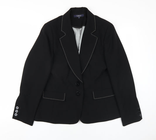 Debenhams Womens Black Polyester Jacket Blazer Size 16