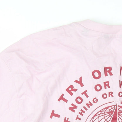 ONLY & SONS Mens Pink Cotton T-Shirt Size M Round Neck