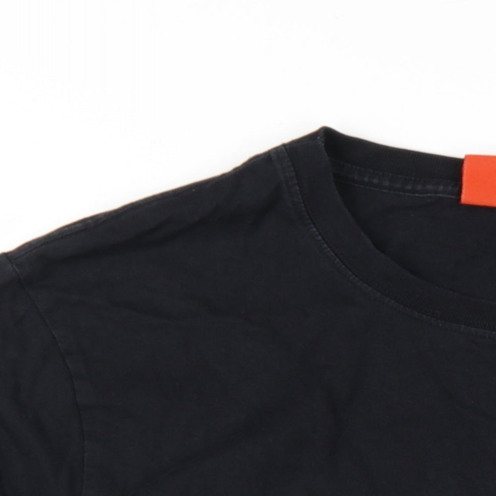 CHPT3 Mens Black Cotton T-Shirt Size L Round Neck