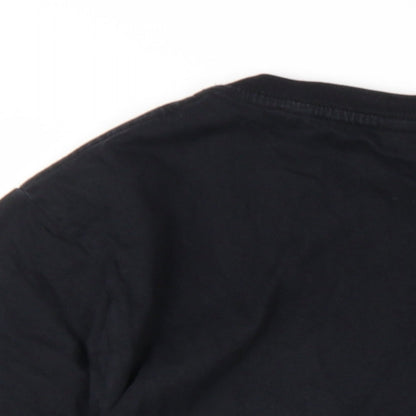CHPT3 Mens Black Cotton T-Shirt Size L Round Neck