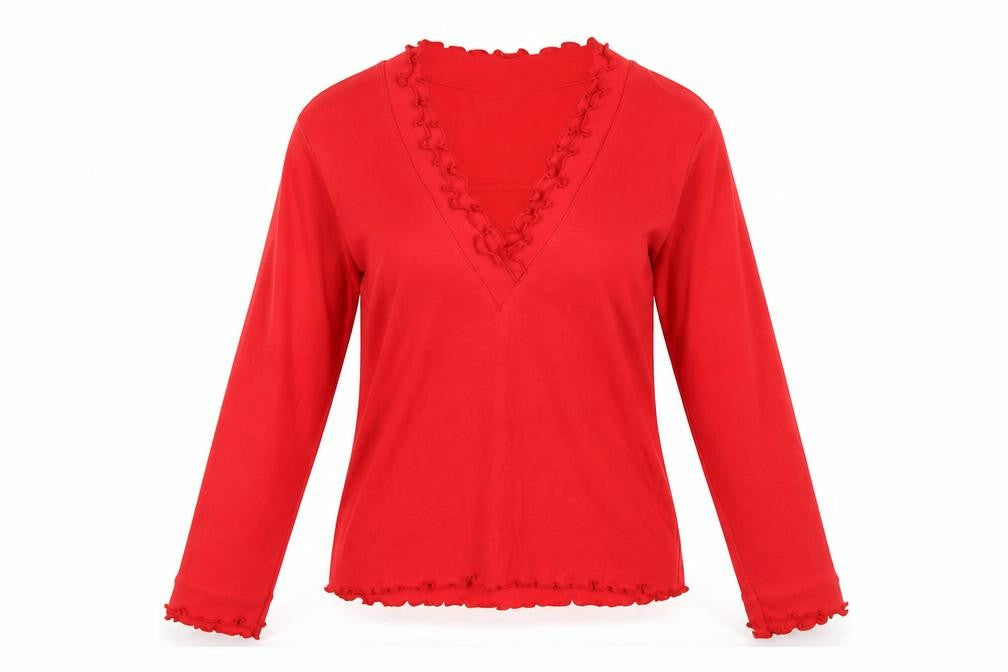 Womens UK Size 12 Emreco Red Basic T-Shirt