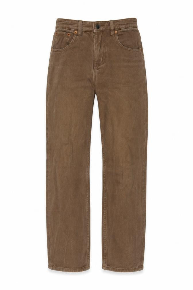 Womens UK Size XS Motel Regular Fit Straight Brown Jeans