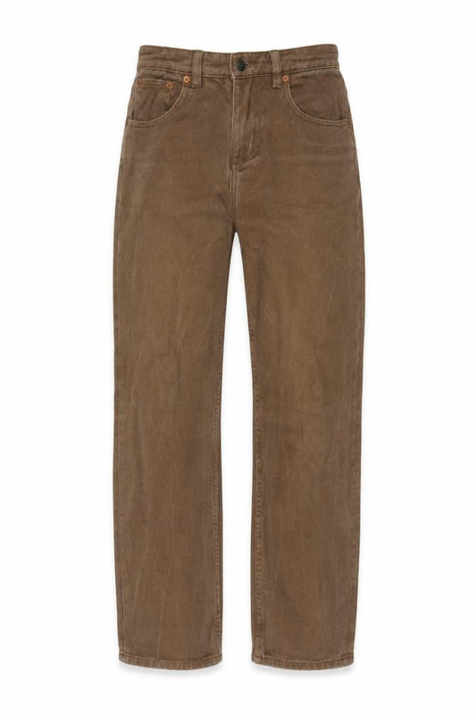 Womens UK Size XS Motel Regular Fit Straight Brown Jeans