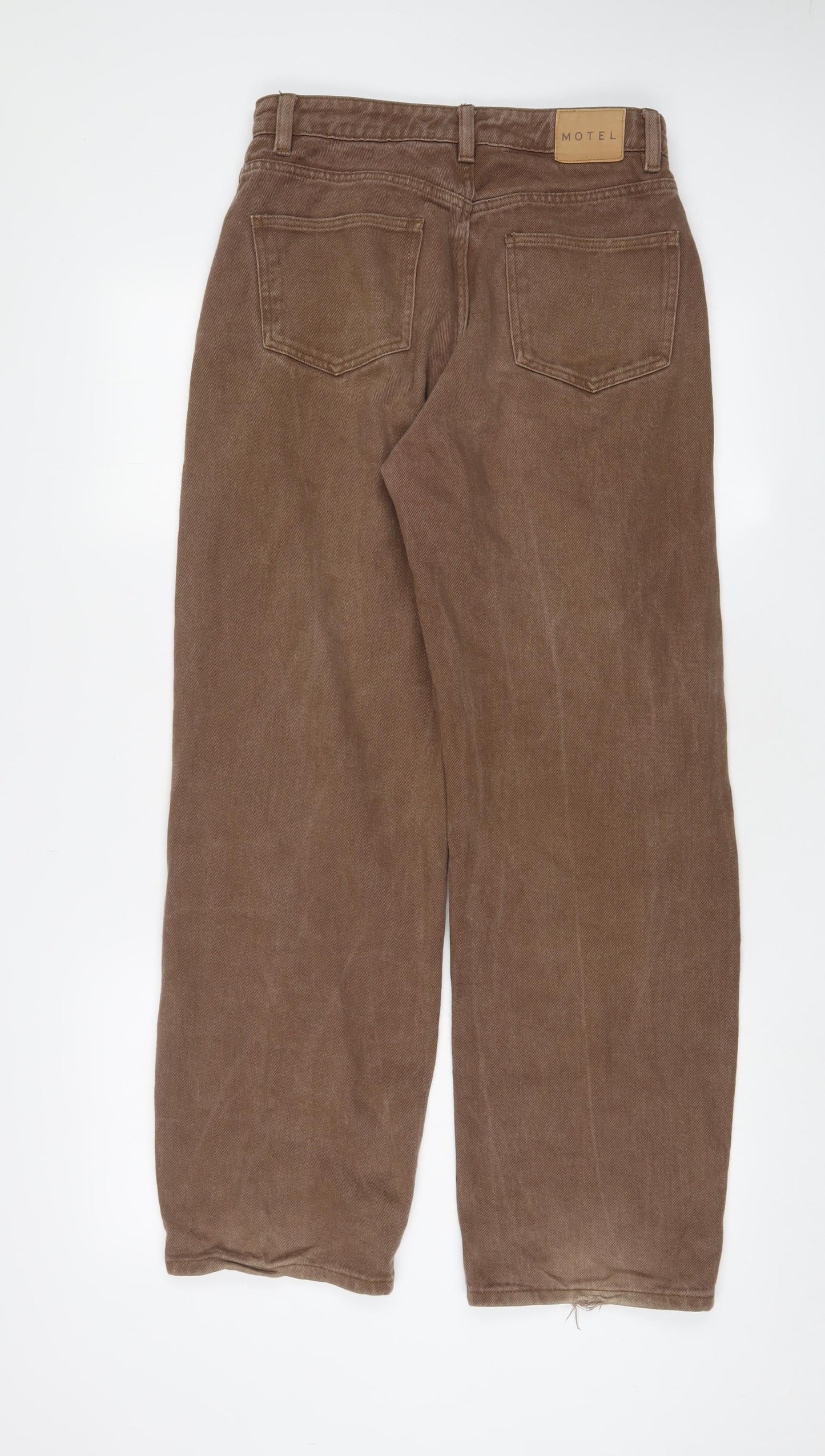 Motel Womens Brown Cotton Straight Jeans Size XS L30 in Regular Zip