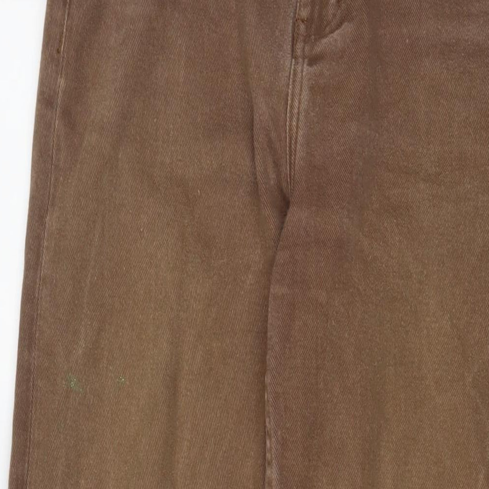 Motel Womens Brown Cotton Straight Jeans Size XS L30 in Regular Zip