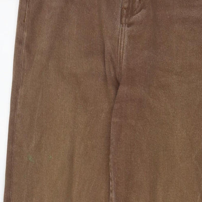 Motel Womens Brown Cotton Straight Jeans Size XS L30 in Regular Zip