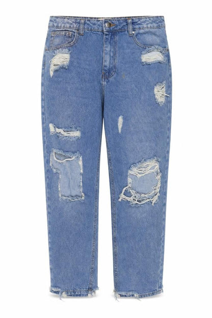 Womens UK Size 14 M-17 Regular Fit Straight Blue Jeans