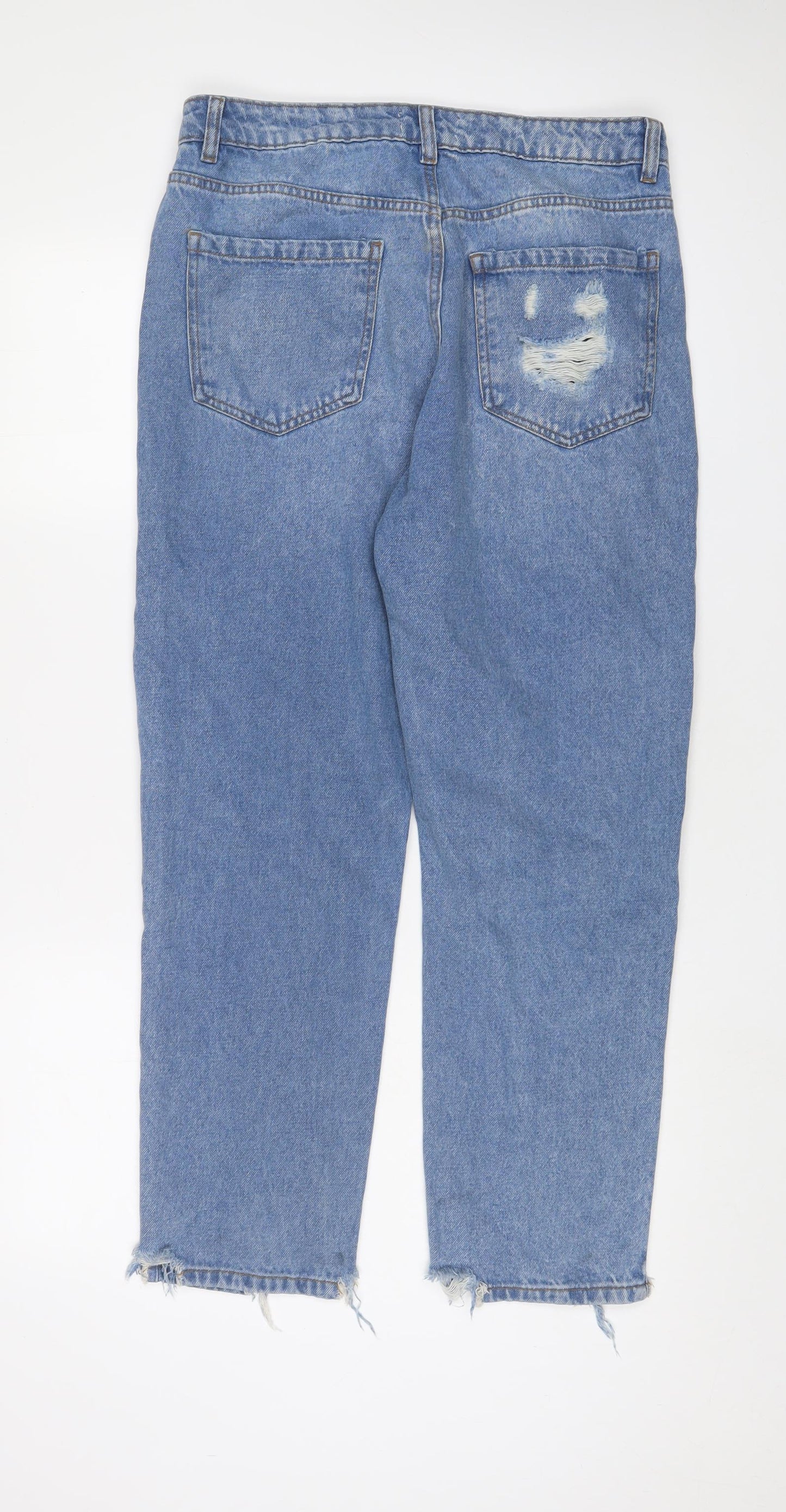 Womens UK Size 14 M-17 Regular Fit Straight Blue Jeans