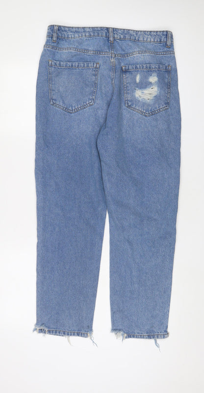 Womens UK Size 14 M-17 Regular Fit Straight Blue Jeans
