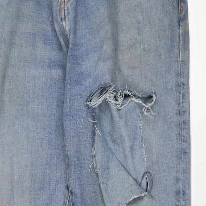 Gap Mens Blue Cotton Straight Jeans Size 34 in L30 in Slim Zip