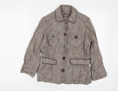 RJR.John Rocha Womens Brown Jacket Size 8 Button
